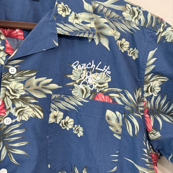Blue Generation Men's Hawaiian Peach Life Shirt. Size Large - Picture 2 of 4